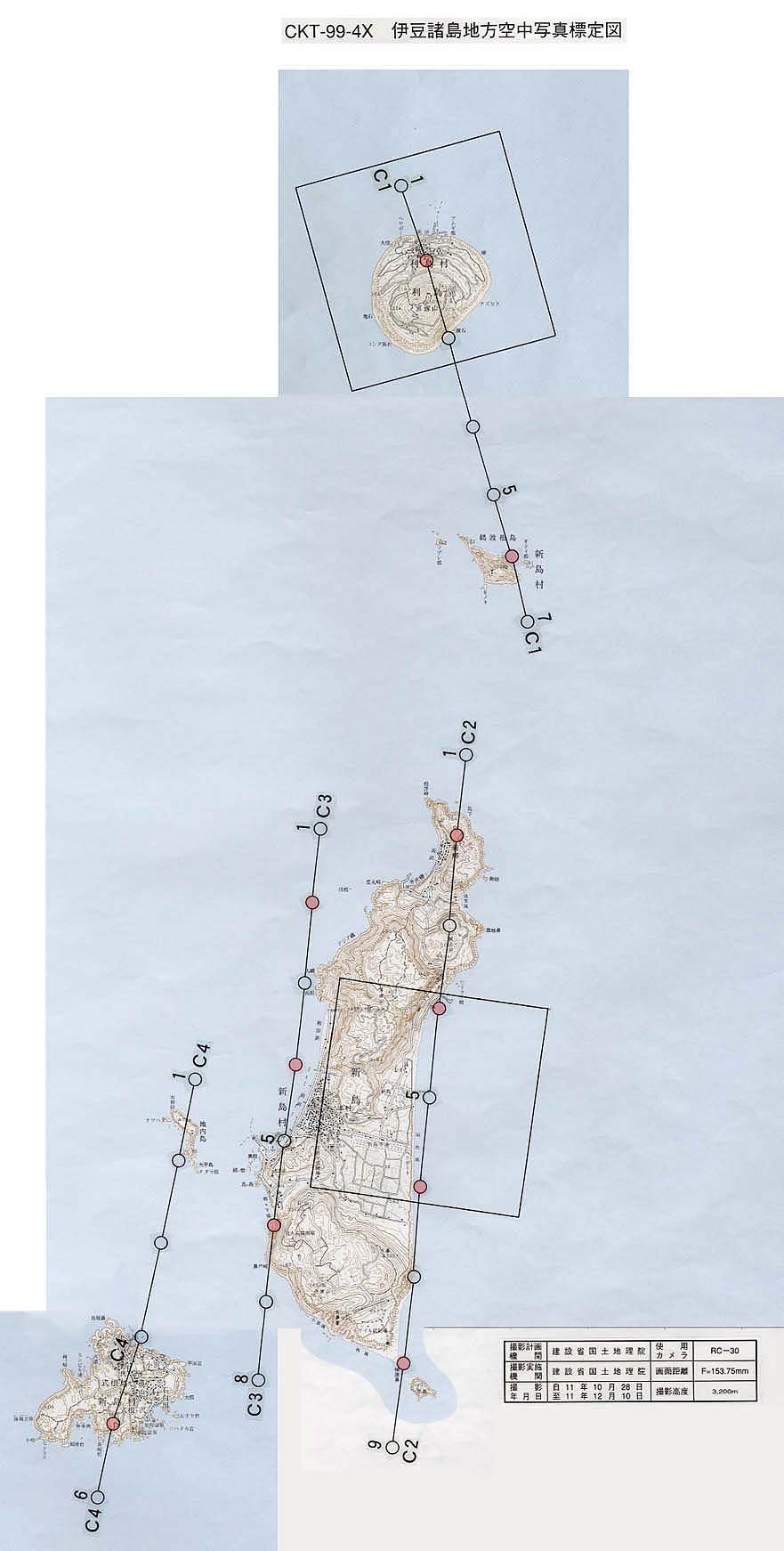 Index map of aerial photo of Niijima Island