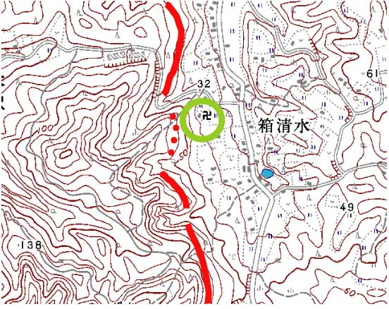 箱清水地域周辺の地図