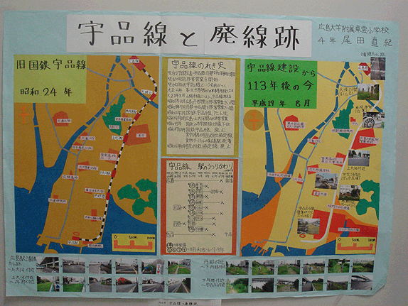 画像：宇品線と廃線跡