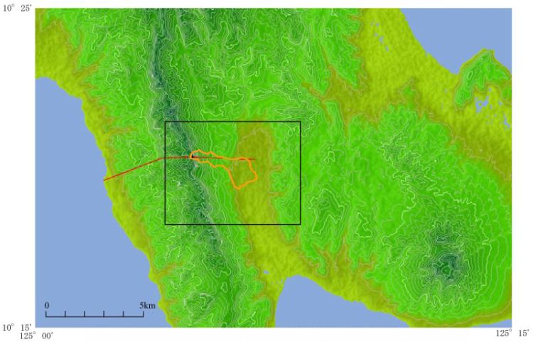 地すべり発生位置の平面図