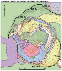 火口地形を分類した地図