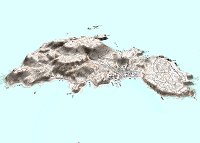神津島を斜めから見た鳥瞰図