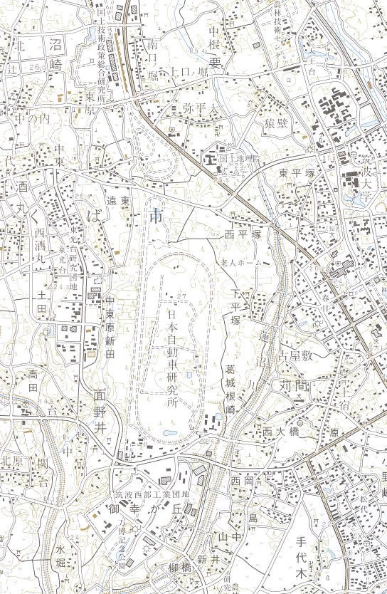 5万分1地形図「土浦」の一部