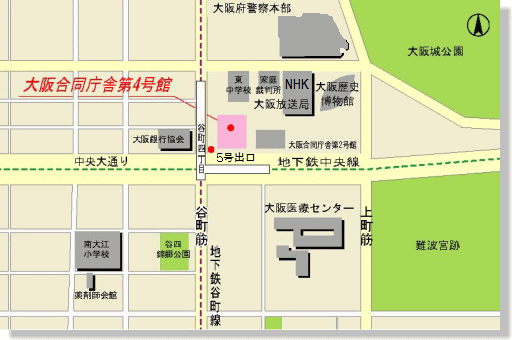 近畿地方測量部への案内地図