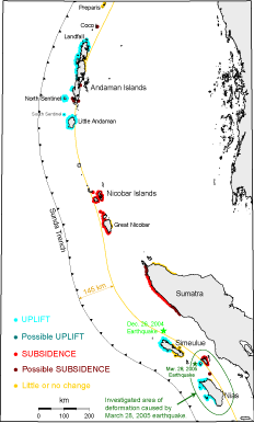 image Coastal Changes due to Uplift and Submergence caused by 2004 Indian Ocean Earthquake