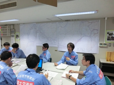 中部地方整備局災害対策本部に提供された国土地理院作成の災害対策図