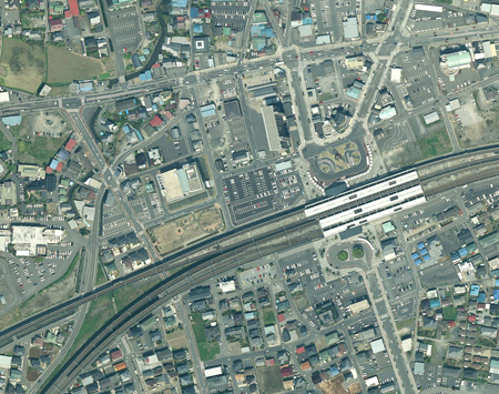 上空から真下を撮影した写真