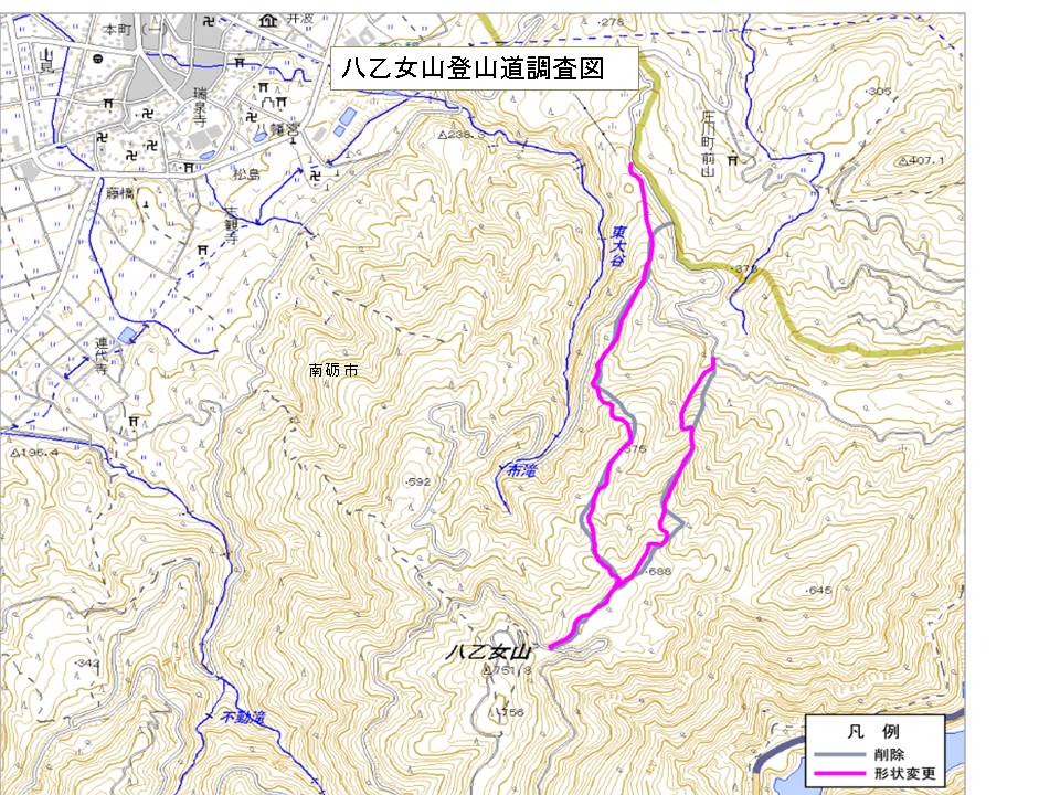 八乙女山登山道調査図