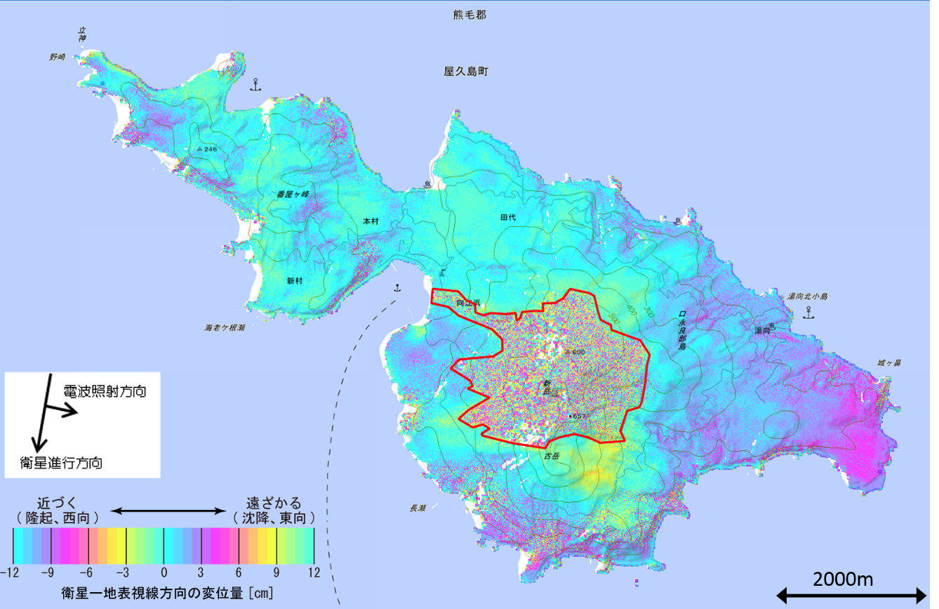 2014年11月14日~2015年5月29日の解析結果(SAR干渉画像)