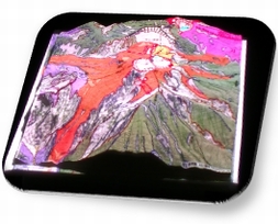 立体模型に投影した火山土地条件図
