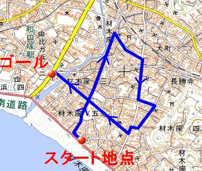 避難誘導実証実験のルート画像