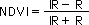 NDVI計算式 NDVI=(IR-R)/(IR+R)