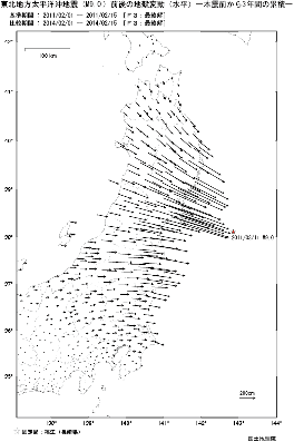 水平変動量(本震前から3年間の累積)(PDF形式:244KB)