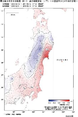 上下の変動量(本震翌日から4年間の累積)(PDF形式:273KB)