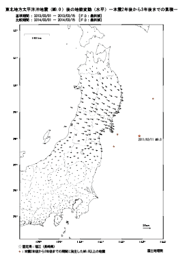 水平変動量(本震2年後から3年後までの累積)(PDF形式:245KB)