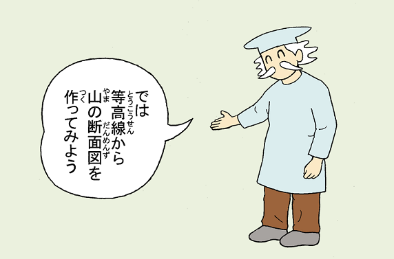 画像：山の断面図を作ろう
