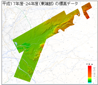 布田川断層帯・日奈久断層帯周辺陰影段彩図(地震後)