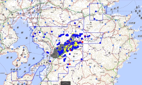 地図による土地崩壊地分布図
