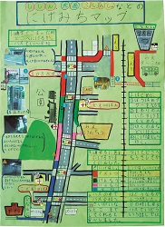 作品：じしん、大雨、ふしんしゃなどのにげみちマップ