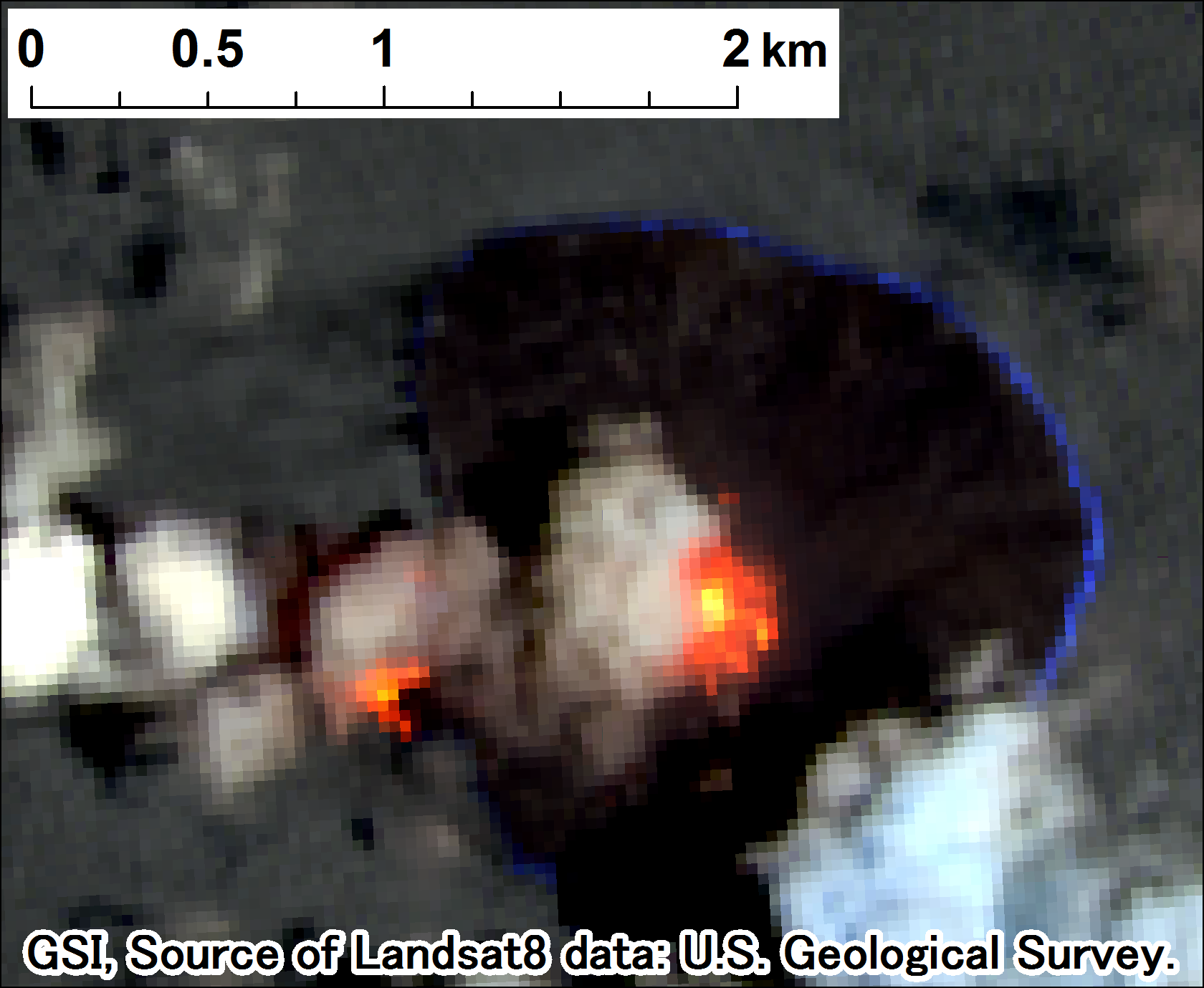 Landsat8 IR-composite imagery (2017-07-12)