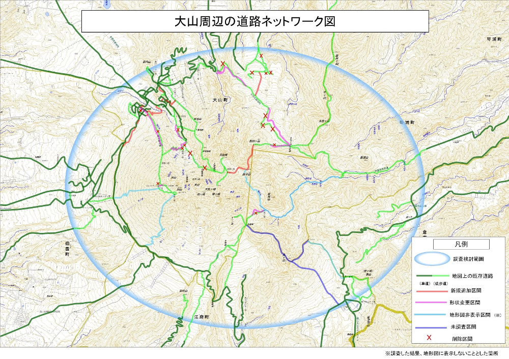 平成24年度登山道調査ネットワーク図