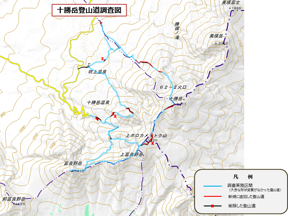十勝岳登山道調査図