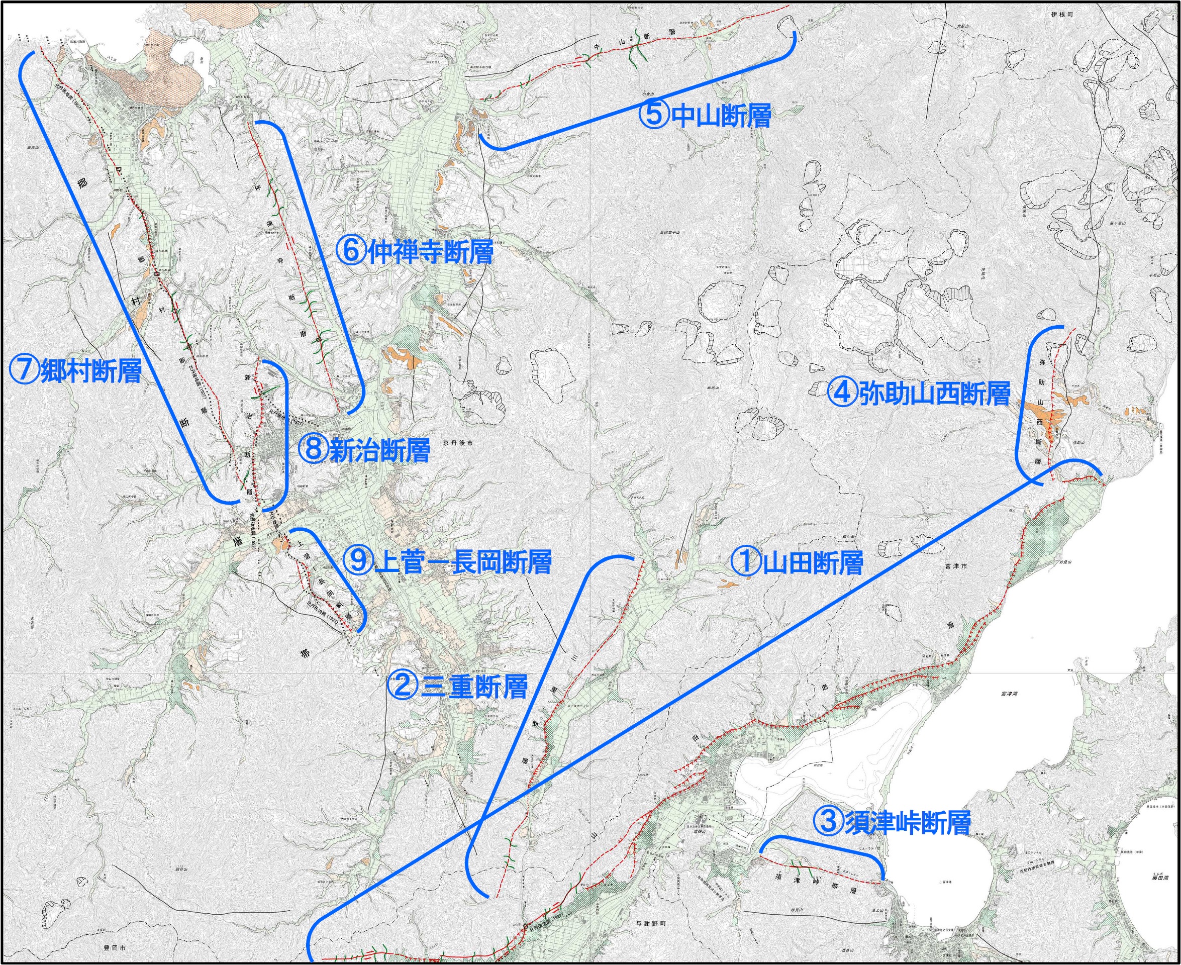 1:25,000活断層図　宮津