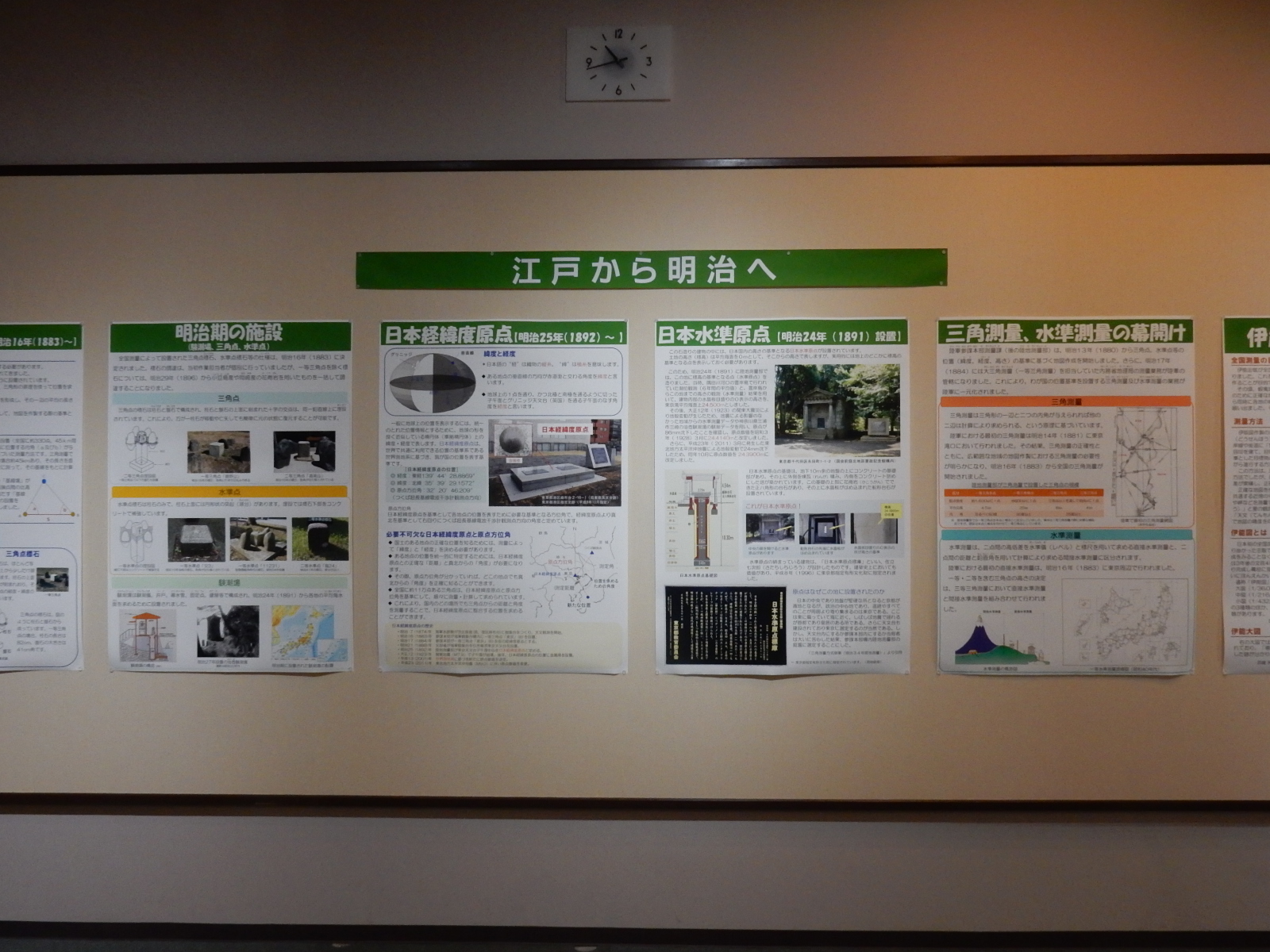 写真：近代測量の幕開け展示機器・パネル（その１）