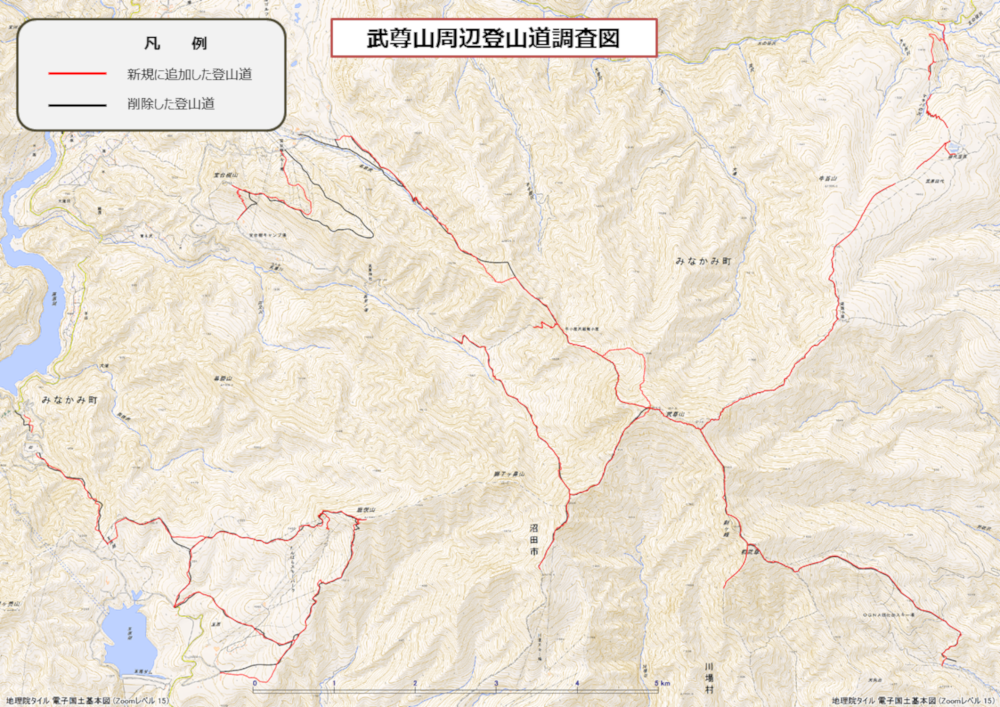 武尊山周辺登山道調査図