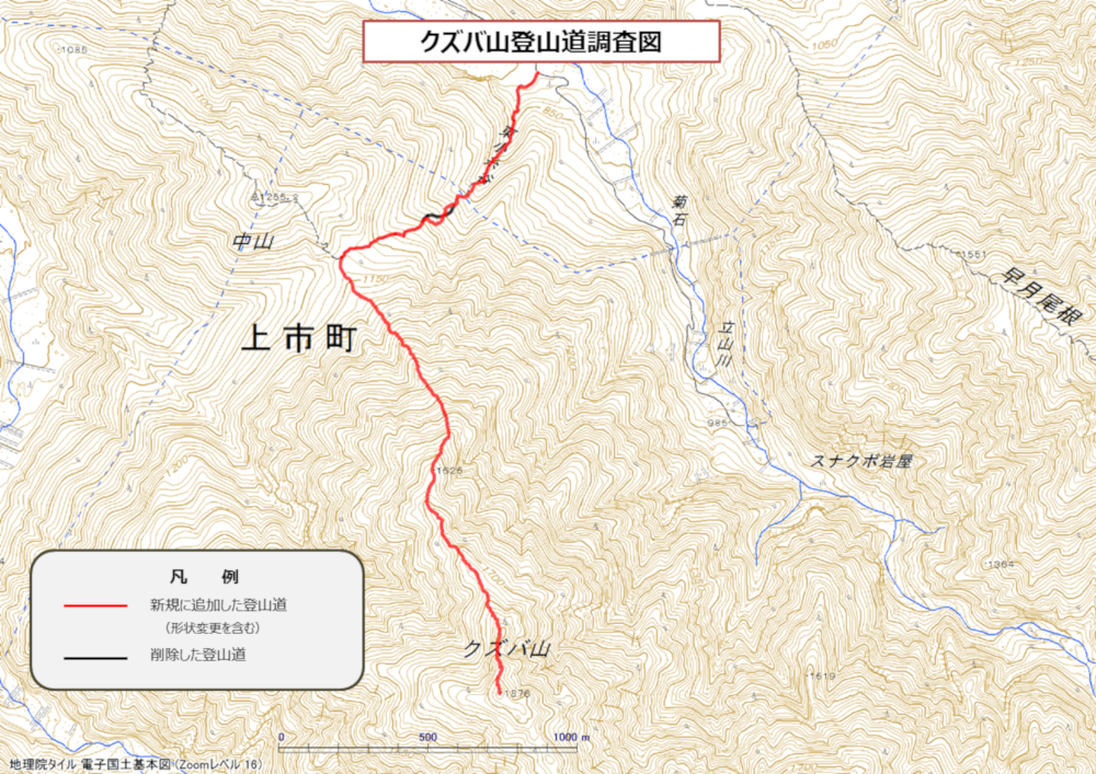 クズバ山登山道調査図