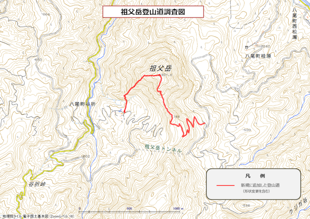 祖父岳登山道調査図