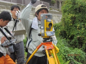 写真1 地形測量実習