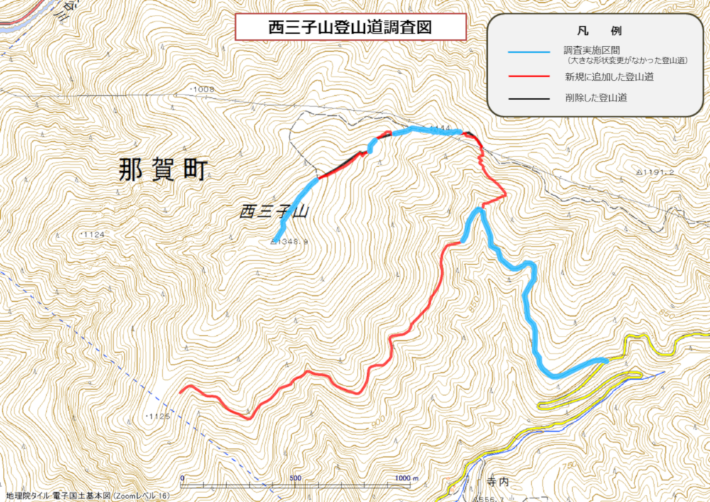 西三子山登山道調査図