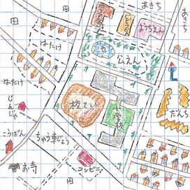 白地図に自由に表現し自分だけの地図を作ろう（小画像）