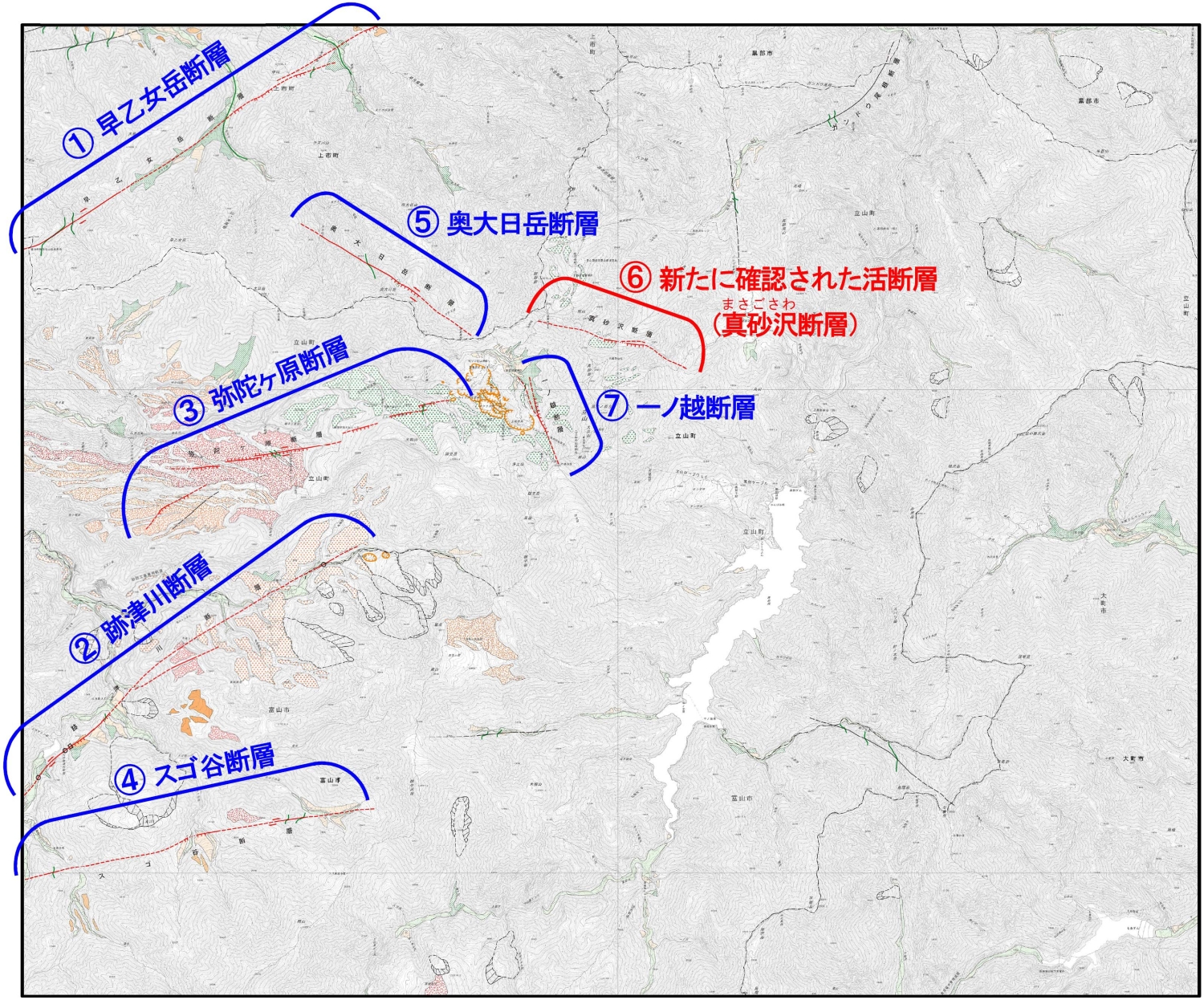 1:25,000活断層図 立山