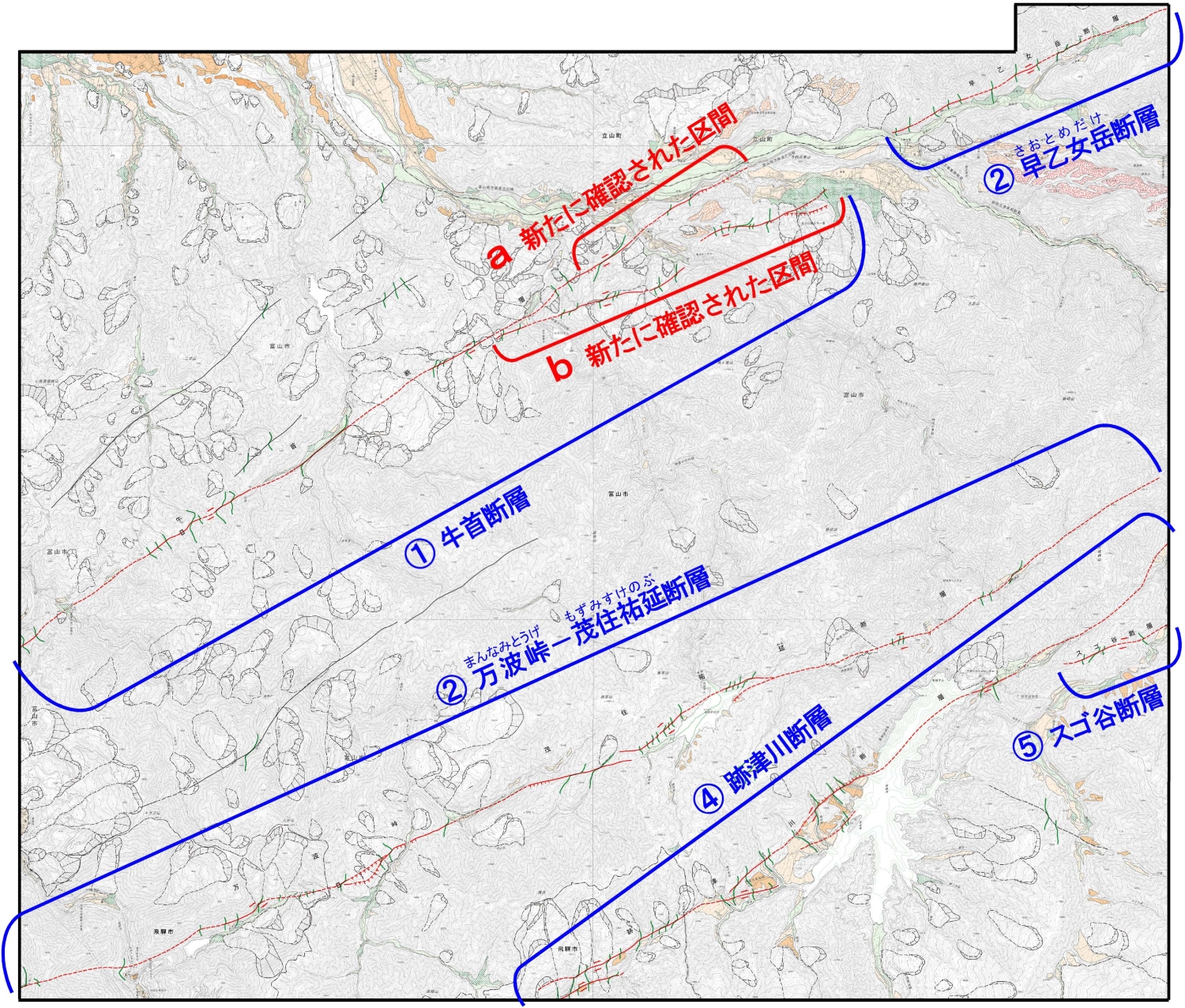 1:25,000活断層図 有峰湖