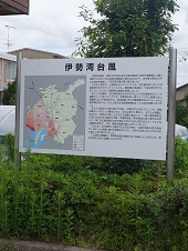 伊勢湾台風浸水位標識の写真