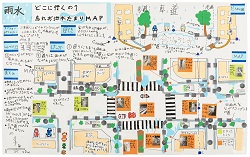 作品：雨水どこに行くの？烏丸お池　水たまりMAP
