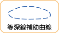 地図記号：等深線補助曲線