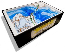 作品：鳴門海峡周辺の海底地形図