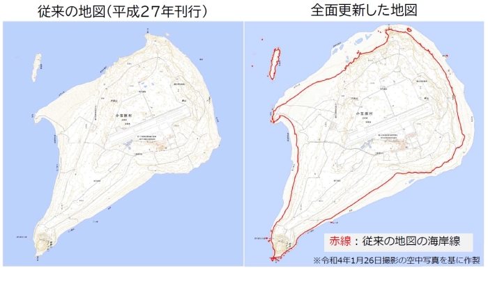 硫黄島の地図の比較