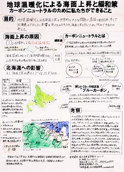 作品名：地球温暖化による海面上昇と緩和策　カーボンニュートラルのために私たちができること