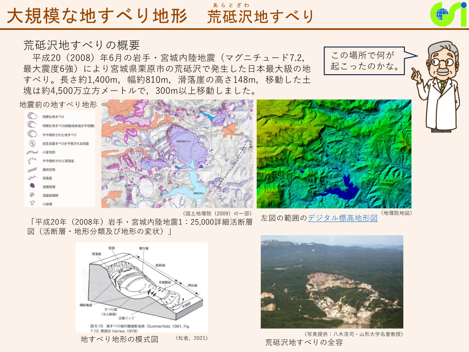 大規模な地すべり地形に関する資料